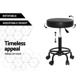Set of 2 Salon Stool Round Swivel Chair