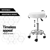 Salon Stool Round Swivel Chair White