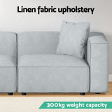 Mckenzie 2-Seater Modular Sofa Chaise Set - Grey