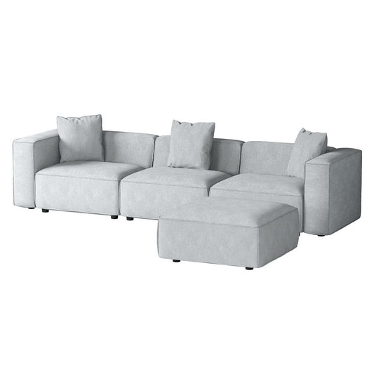 Mckenzie 4-Seater Modular Sofa Chaise Set - Grey