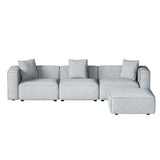Mckenzie 4-Seater Modular Sofa Chaise Set - Grey