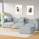 Mckenzie 4-Seater Modular Sofa Chaise Set - Grey