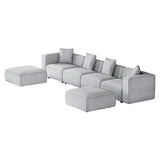 Mckenzie 6-Seater Modular Sofa Chaise Set - Grey