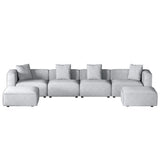 Mckenzie 6-Seater Modular Sofa Chaise Set - Grey