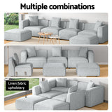 Mckenzie 6-Seater Modular Sofa Chaise Set - Grey