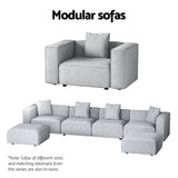 Mckenzie 6-Seater Modular Sofa Chaise Set - Grey