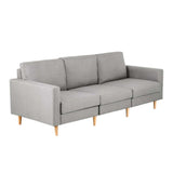 Mola 3-Seater Sofa 225cm Linen Fabric - Grey