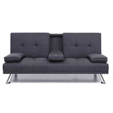 Missy 3-Seater Fabric Sofa Bed Recliner Lounge - Dark Grey