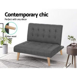 Miranda Single Seater Modular Sofa Bed Lounge - Dark Grey