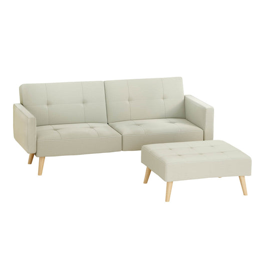 Marcella 3-Seater 200cm Sofa Bed Faux Linen - Beige
