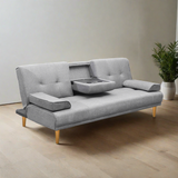 Meleena 3-Seater 188cm Sofa Bed Faux Linen - Grey