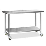 430 Stainless Steel Kitchen Benches Work Bench Food Prep Table with Wheels 1524Mmx610MM