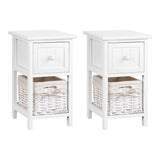 Set of 2 Boniface Wooden Bedside Tables - White