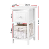 Set of 2 Boniface Wooden Bedside Tables - White