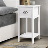 Miramichi Wooden Bedside Table Nightstand Storage Cabinet Lamp Side Shelf - White