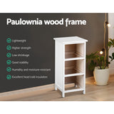 Fredericton Wooden Bedside Table with 3 Drawers - White