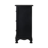 Gander Wooden Vintage Bedside Table Vintage Chest Storage Cabinet Nightstand with 3 Drawers - Black