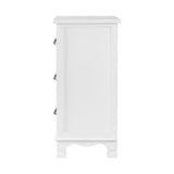 Gander Wooden Vintage Bedside Table Vintage Chest Storage Cabinet Nightstand with 3 Drawers - White