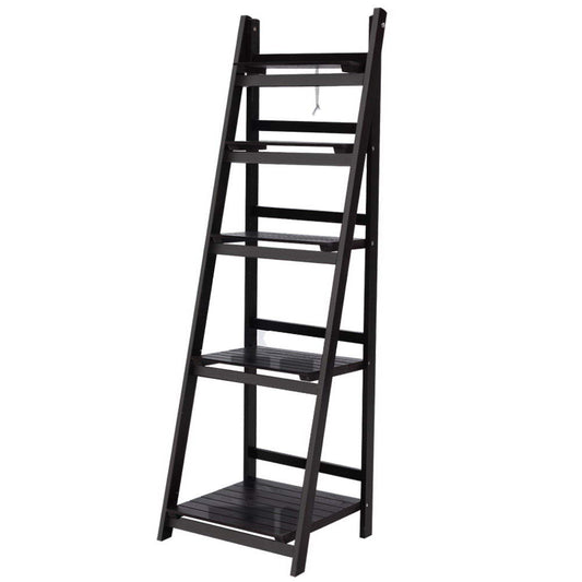 Artiss Bookshelf Corner Shelf 5 Tiers - Zane Coffee