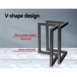 Set of 2 Coffee Dining Table Legs Steel Industrial Vintage Bench Metal 71CM
