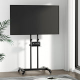 Steel Mobile TV Stand Cart Height-adjust up to 65" screens 40kg