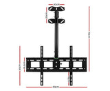 TV Wall Ceiling Mount Bracket Full Motion Tilt Swivel 32 42 50 55 60 65 70 75 inch