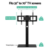 Floor TV Stand Bracket Mount Swivel Height Adjustable 32 to 70 Inch Black