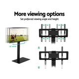 Floor TV Stand Bracket Mount Swivel Height Adjustable 32 to 70 Inch Black