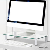 Artiss Monitor Stand Riser with Height Adjustable Computer Laptop Printer Screen Glass Display Shelf