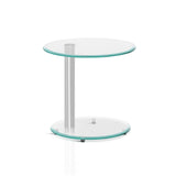 Ismarius Coffee Table Oval Tempered Glass Side End Beside Tables Cafe 45cm