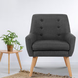 Audene Armchair Linen Fabric - Charcoal
