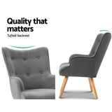 Marlyn Accent Fabric Ottoman Lounge Chair - Grey