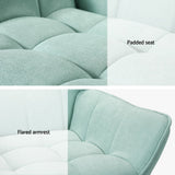 Armchair Lounge Chair Accent Chairs Linen Fabric Cushion Seat - Blue