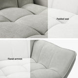 Armchair Lounge Chair Accent Chairs Linen Fabric Cushion Seat - Grey