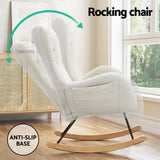 Martina Rocking Chair Armchair Pillow Bouclé - White