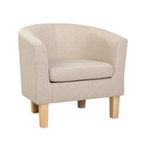Maure Tub Fabric Lounge Armchair - Beige