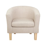 Maure Tub Fabric Lounge Armchair - Beige