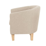 Maure Tub Fabric Lounge Armchair - Beige