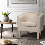 Maure Tub Fabric Lounge Armchair - Beige