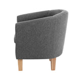 Maure Accent Tub Fabric Lounge Armchair - Grey