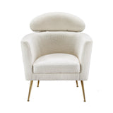 Armchair Bouclé Fabric - White