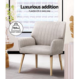Meertha Accent Fabric Lounge Armchair - Beige