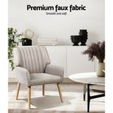 Meertha Accent Fabric Lounge Armchair - Beige