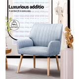 Meertha Accent Fabric Lounge Armchair - Grey