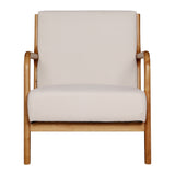 Myla Accent Lounge Bedroom Armchair - Beige & Wood