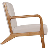 Myla Accent Lounge Bedroom Armchair - Beige & Wood