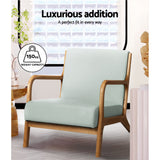 Myla Accent Lounge Bedroom Armchair - Beige & Wood
