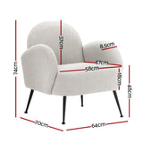 Mariana Bouclé Armchair - White