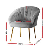 Michelle Accent Velvet Lounge Armchair - Grey