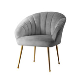 Michelle Accent Velvet Lounge Armchair - Grey